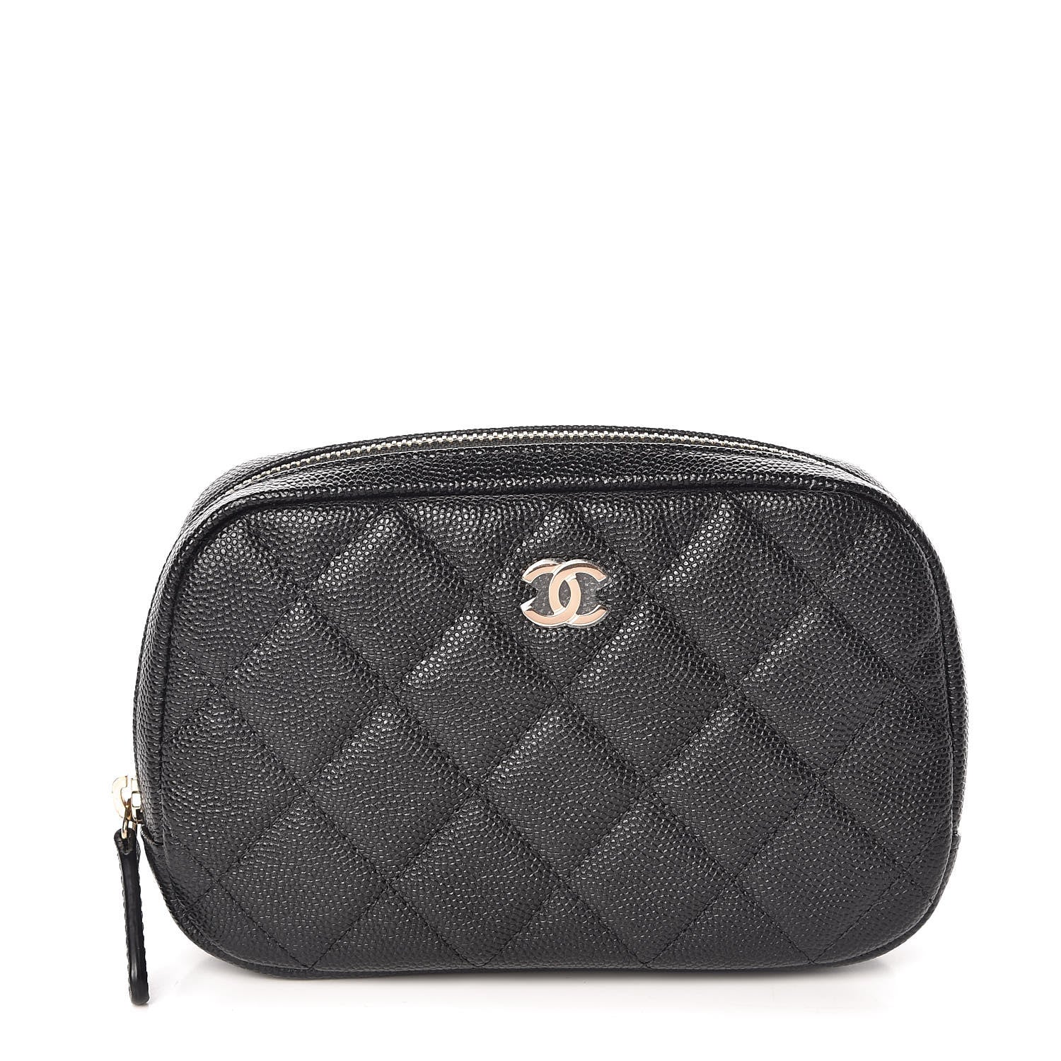 Chanel Caviar Quilted Small Curvy Pouch Cosmetic Case Black 1 of 10