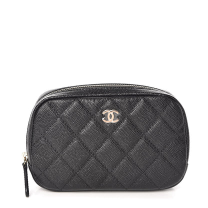 Chanel Caviar Quilted Small Curvy Pouch Cosmetic Case Black 1 of 10