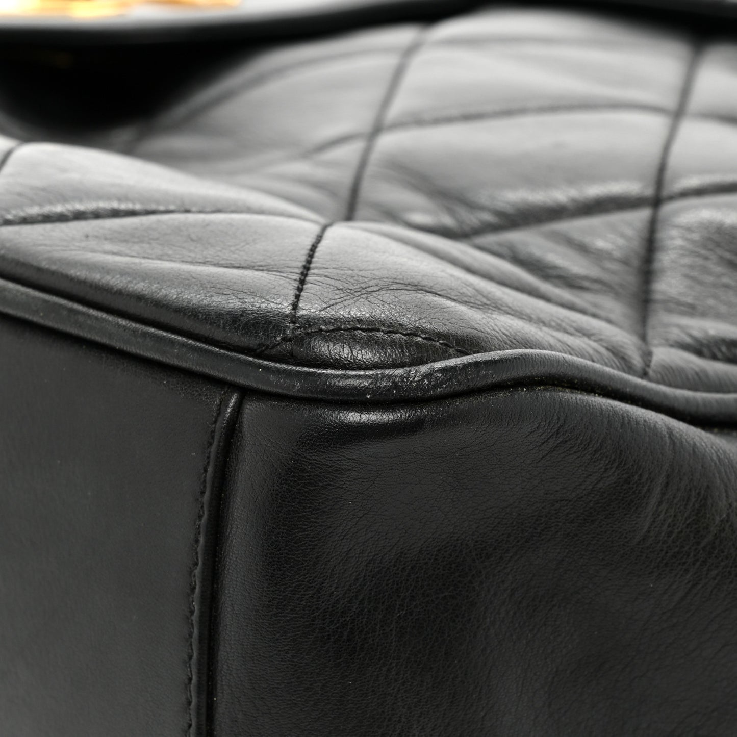 Lambskin Quilted Maxi Flap Black