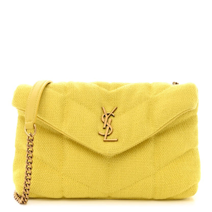 Saint Laurent Canvas Quilted Toy Loulou Puffer Monogram Chain Satchel Jaune Citron 1 of 10