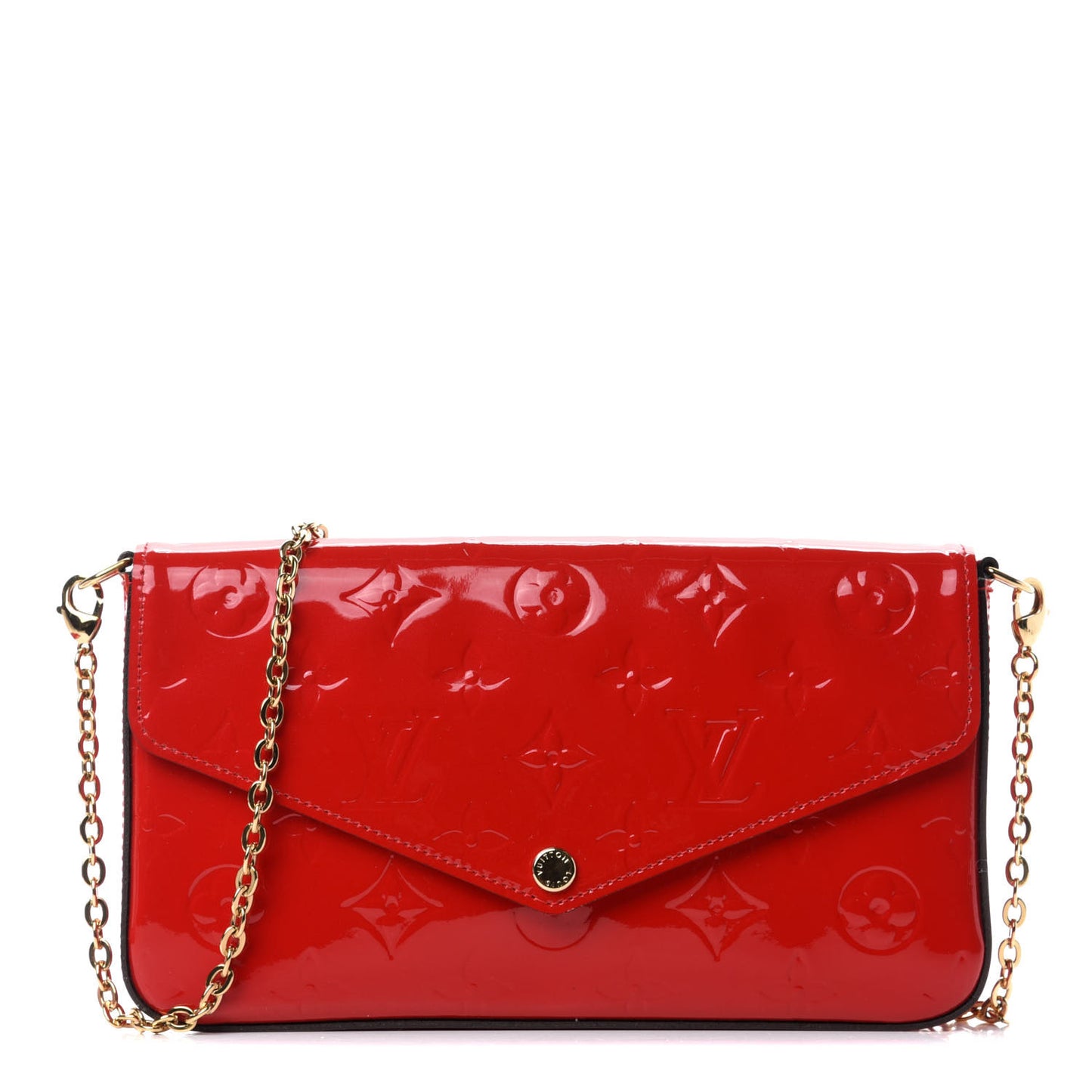 Vernis Felicie Pochette Chain Wallet Cherry
