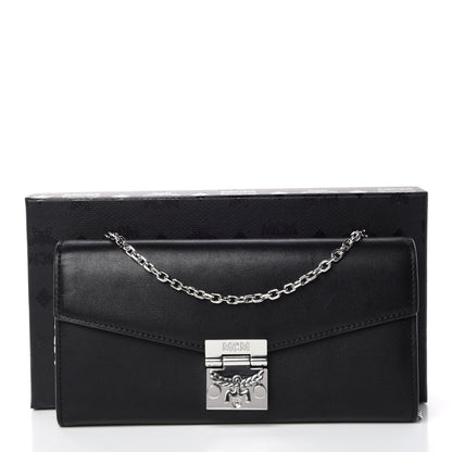 MCM Calfskin Large Patricia Wallet On Chain Black 10 of 10