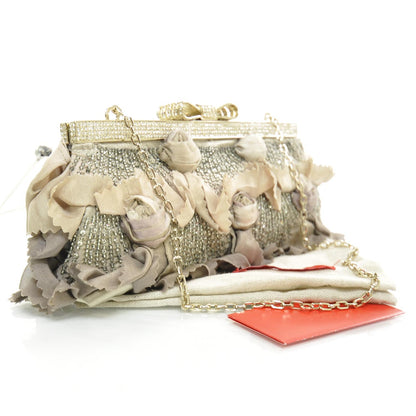 Valentino Garavani Swarovski Crystal Bow Frame Satin Beaded Evening Bag 3 of 7