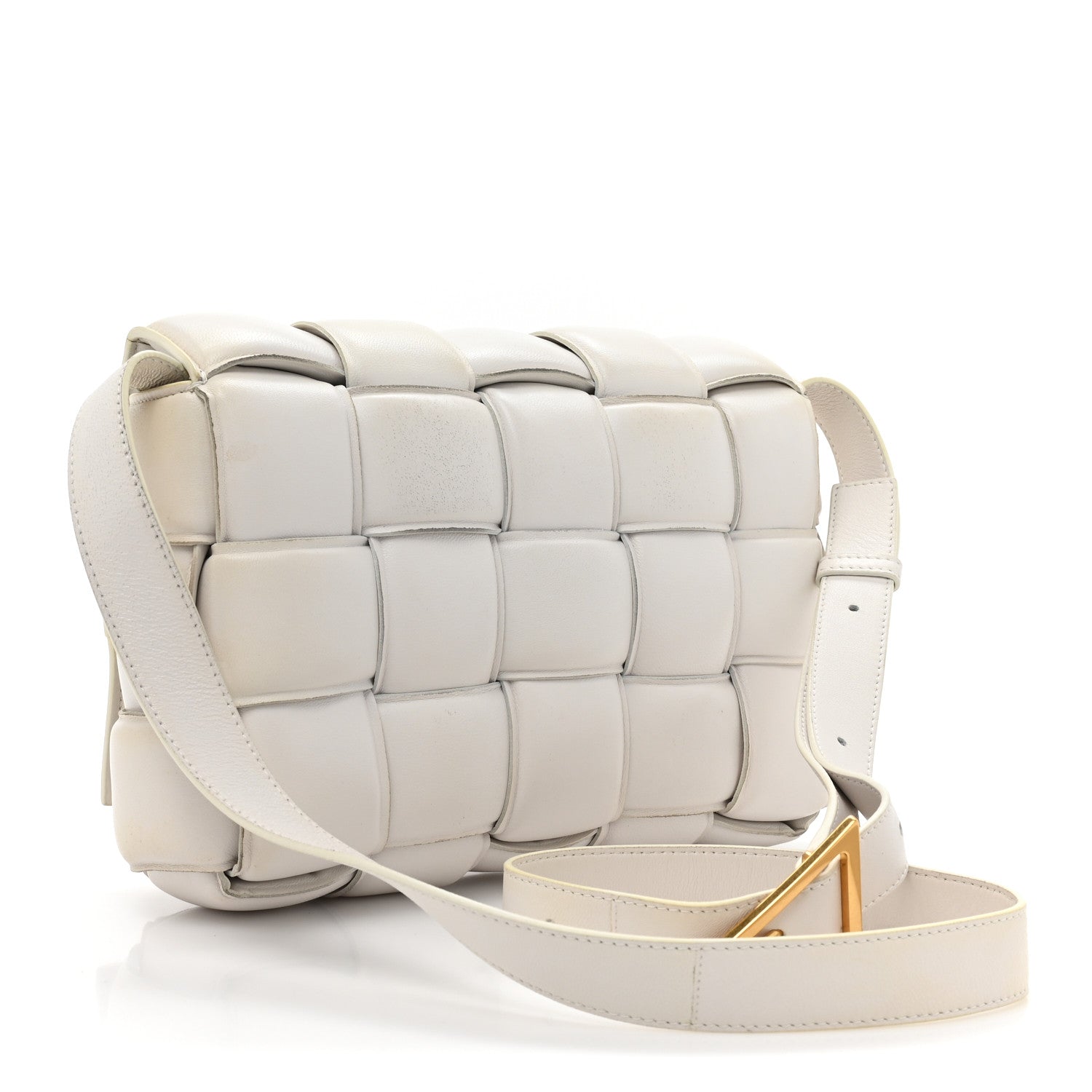 Bottega Veneta Paper Calfskin Maxi Intreccio Padded Cassette Crossbody Bag White 3 of 13