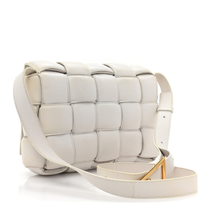 Bottega Veneta Paper Calfskin Maxi Intreccio Padded Cassette Crossbody Bag White 3 of 13
