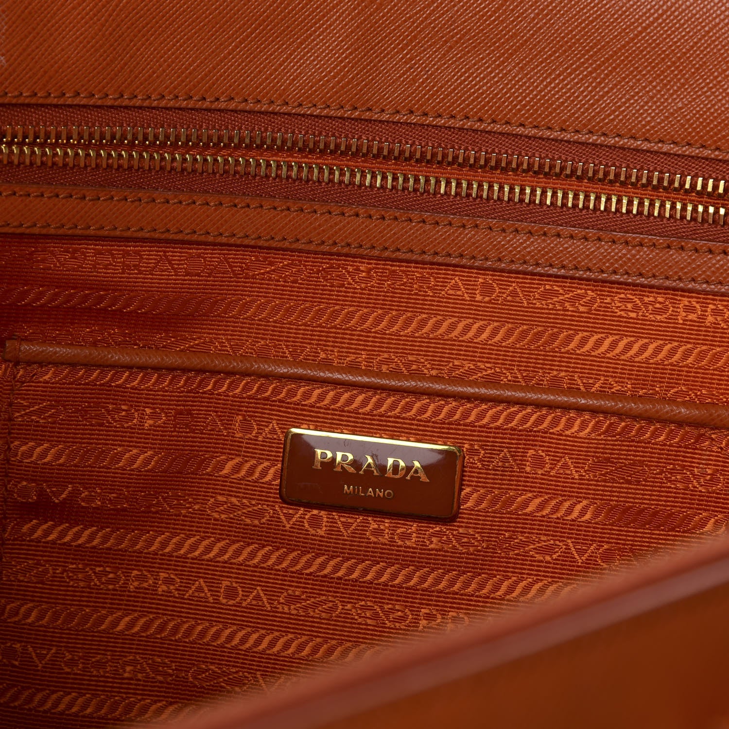 Prada Saffiano Large Galleria Double Zip Tote Papaya 6 of 9