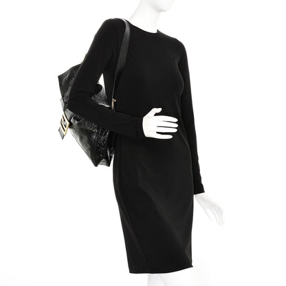 Fendi Vitello Naplak Large Convertible Baguette Black 2 of 16