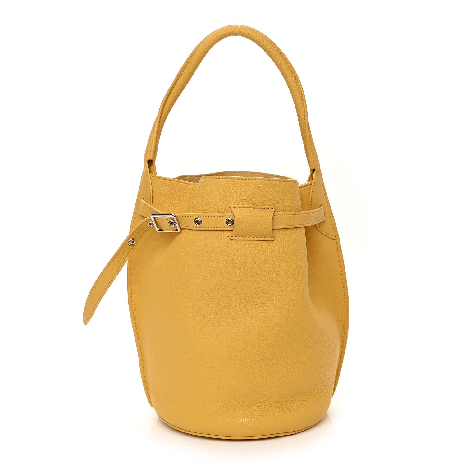 Celine Supple Grained Calfskin Big Bag Bucket Yellow 3 of 11