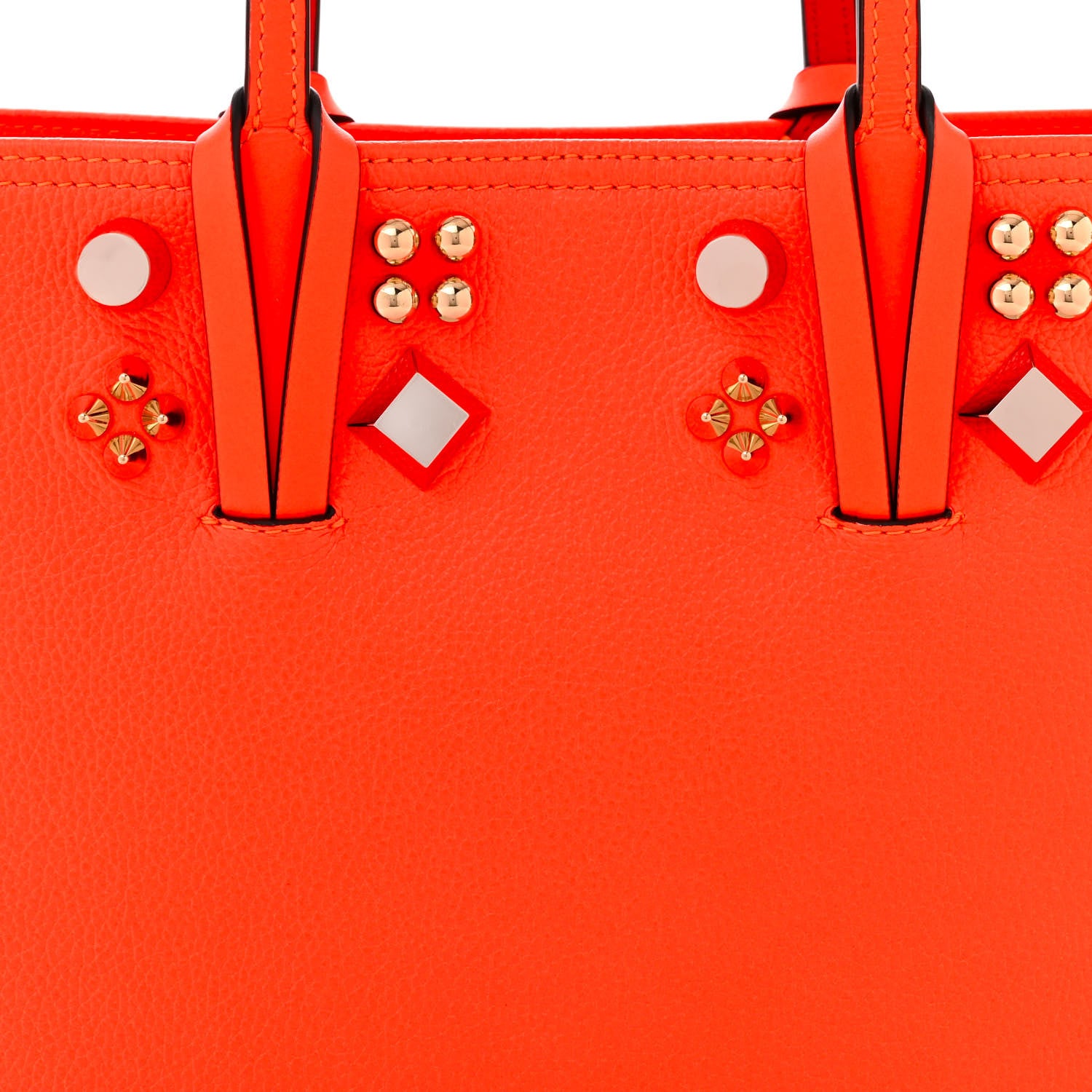 Christian Louboutin Calfskin Empire Spike Studded East West Cabata Tote Sunrise Multicolor 9 of 11