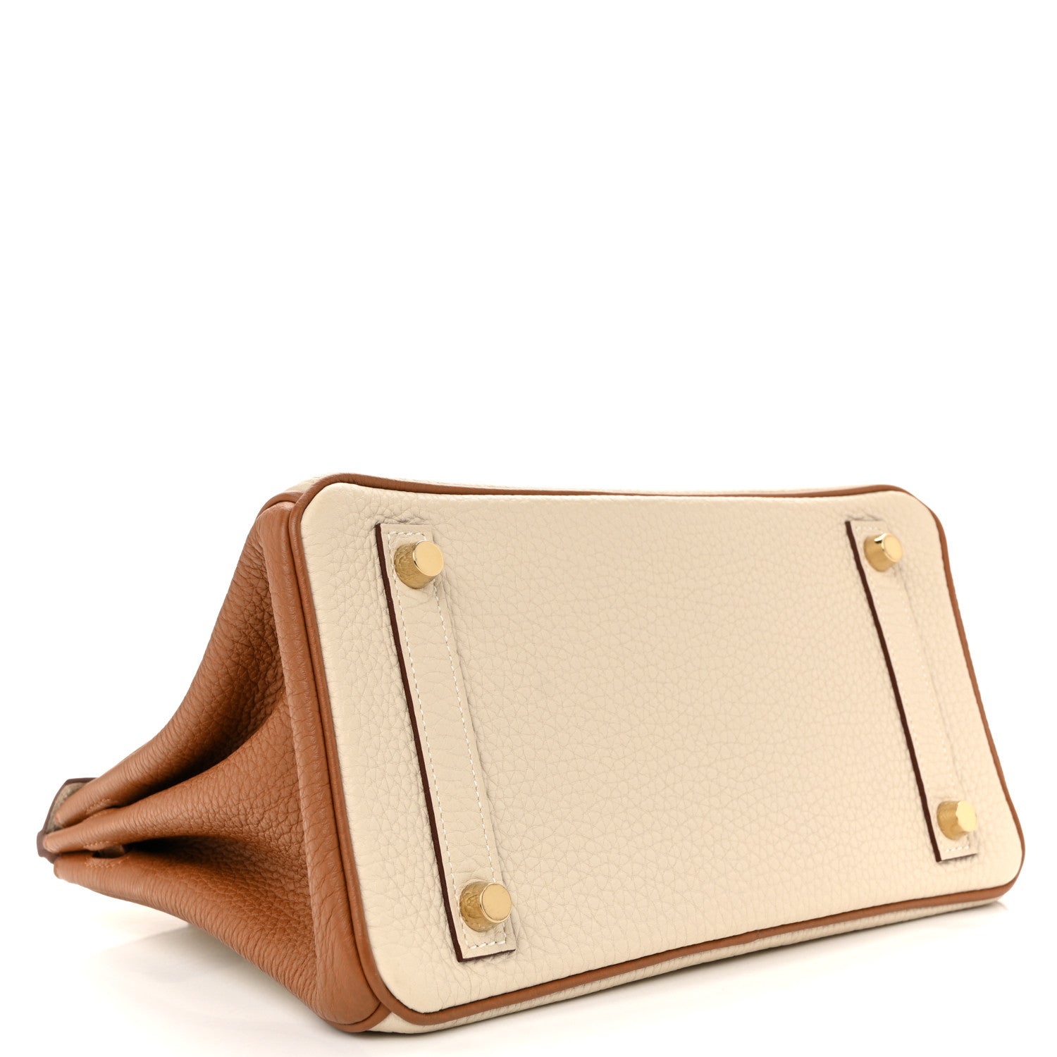 Hermes Togo Horseshoe Birkin 25 Craie Gold 4 of 11