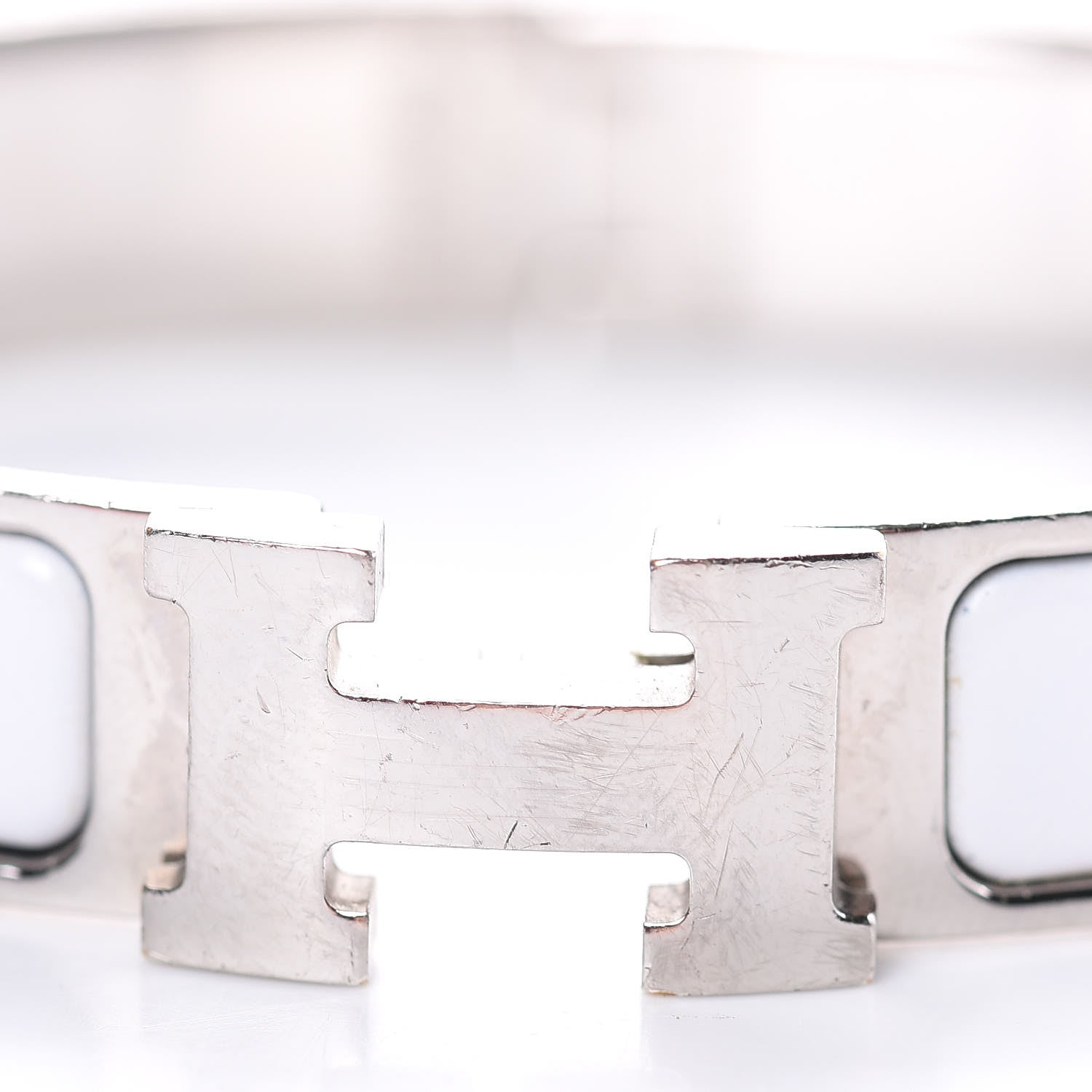 Hermes Enamel Narrow Clic Clac H Bracelet GM White 7 of 8