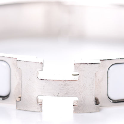 Hermes Enamel Narrow Clic Clac H Bracelet GM White 7 of 8