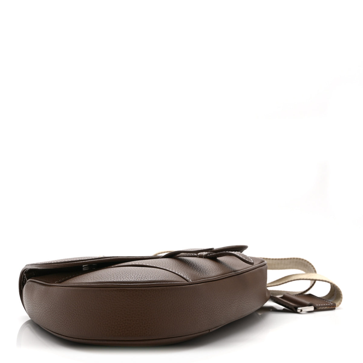 Christian Dior Grained Calfskin Kim Jones Saddle Bag Brown 4 of 10