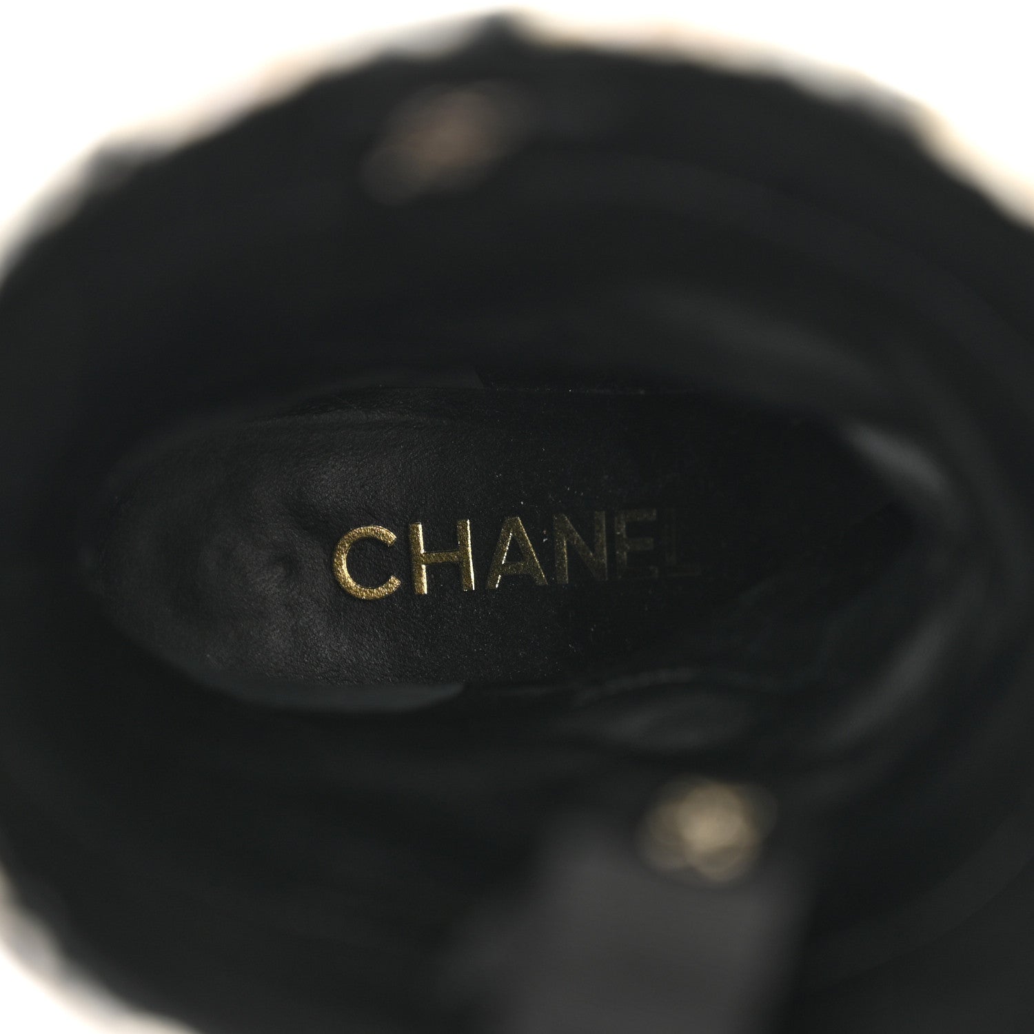 Chanel Wool Tweed Calfskin Cap Toe High Boots 36 Black Ivory Beige Grey 9 of 9