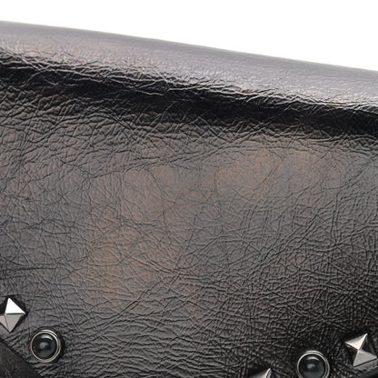 Valentino Garavani Craquele Calfskin Guitar Strap Rockstud Rolling Shoulder Flap Messenger Bag Black 11 of 11