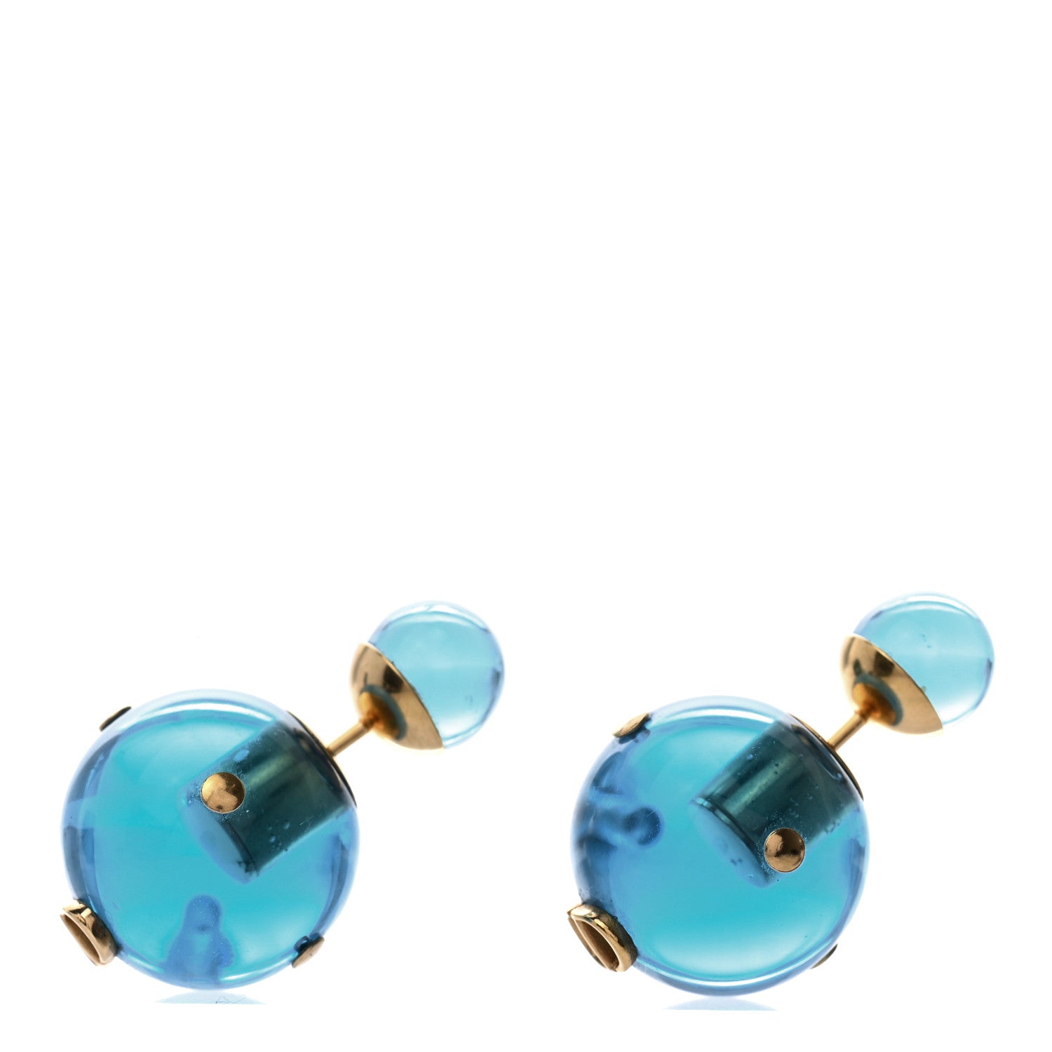 Christian Dior Mise En Dior Tribal Earrings Gold Blue 1 of 4