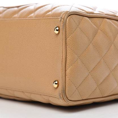 Chanel Caviar Quilted Large Bowler Bag Beige 18 of 19