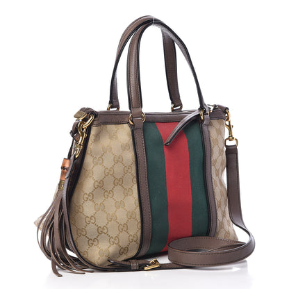 Gucci Monogram Web Rania Top Handle Bag Brown 3 of 13