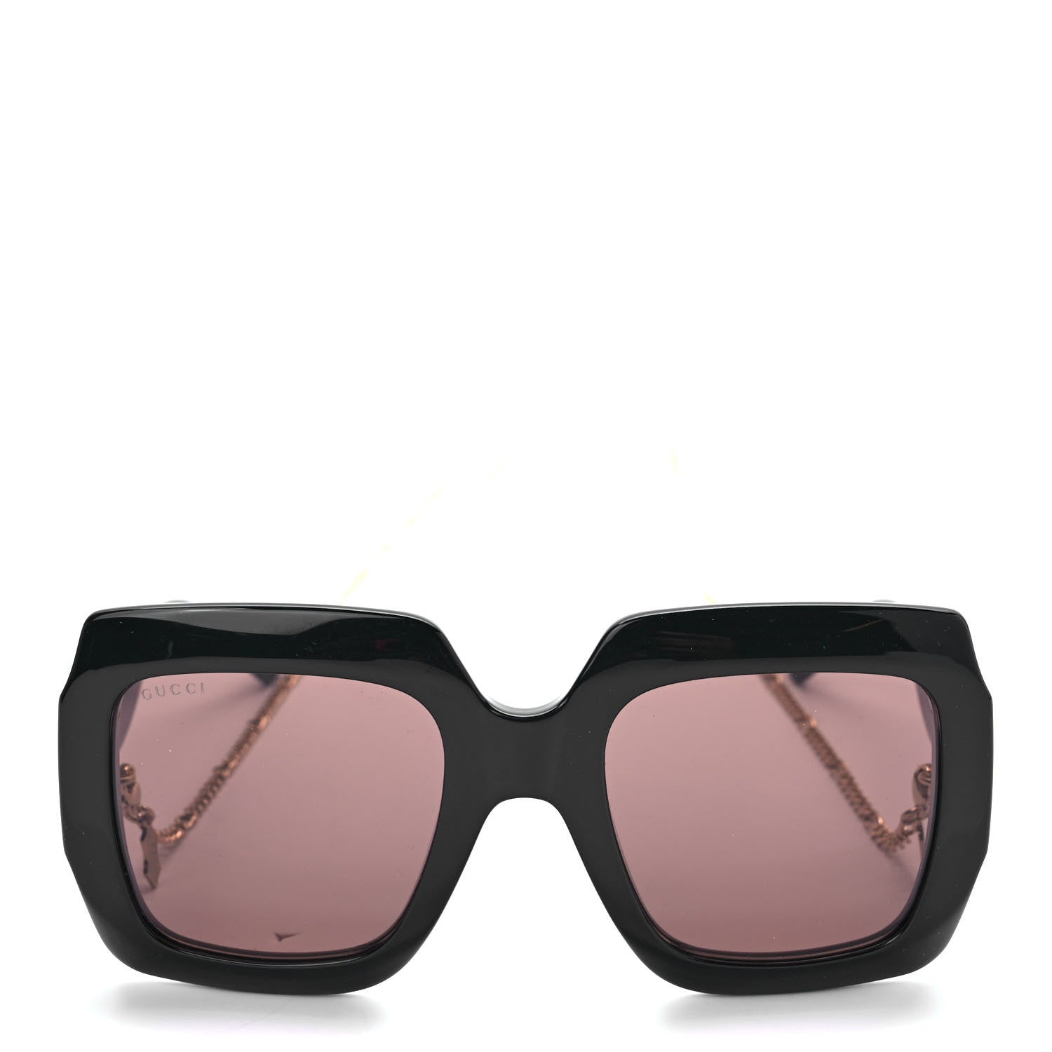 Gucci Acetate Square Frame Chain Sunglasses GG1022S Black 2 of 7