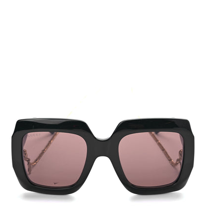 Gucci Acetate Square Frame Chain Sunglasses GG1022S Black 2 of 7