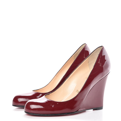Christian Louboutin Patent Ron Ron Zeppa Wedges 38 Red 3 of 12