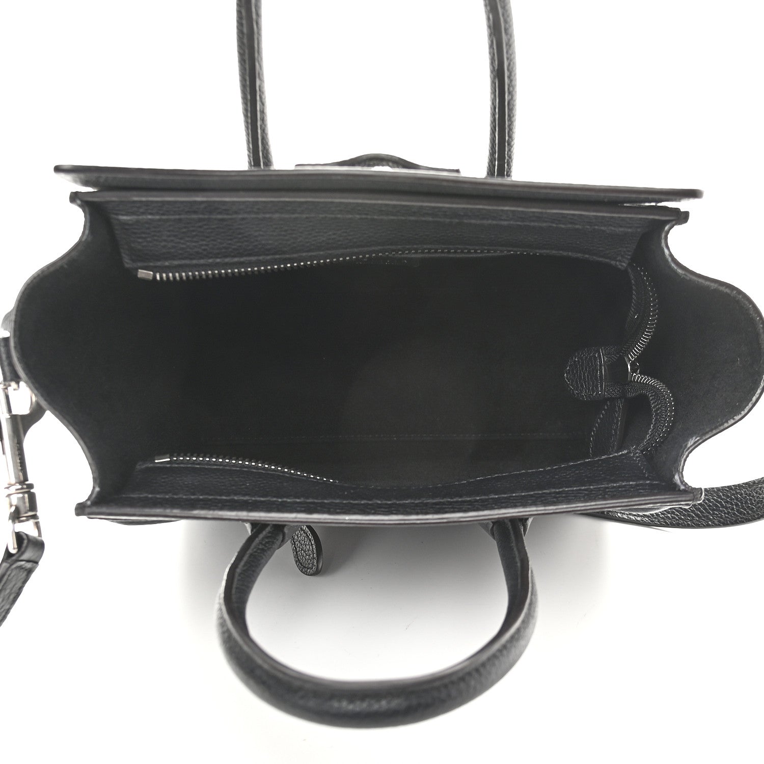 Celine Drummed Calfskin Nano Luggage Black 5 of 10