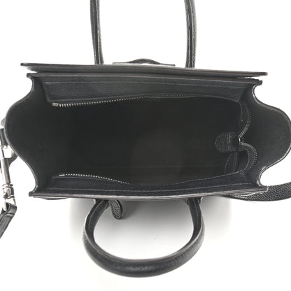 Celine Drummed Calfskin Nano Luggage Black 5 of 10