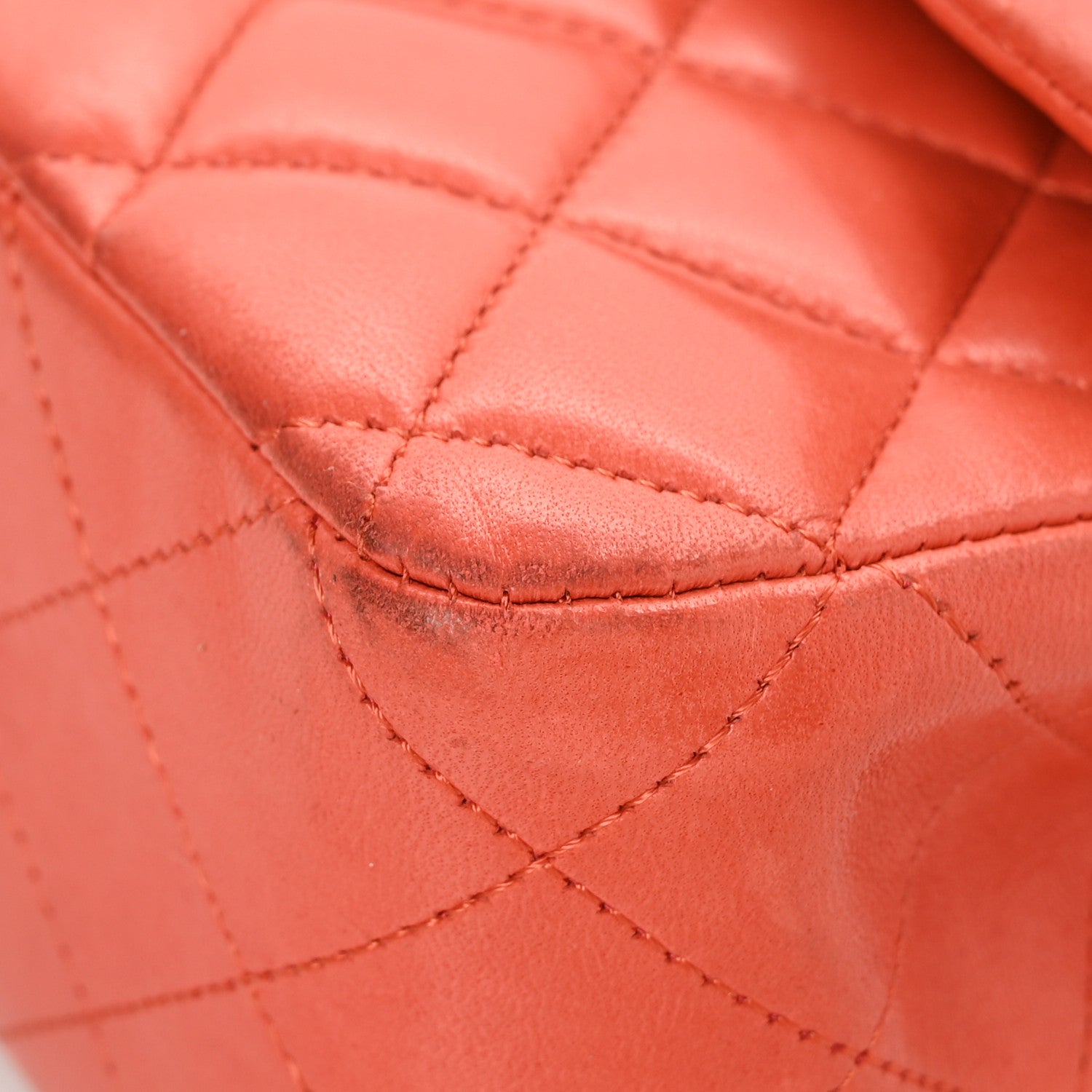 Chanel Lambskin Quilted Medium Double Flap Orange 13 of 13