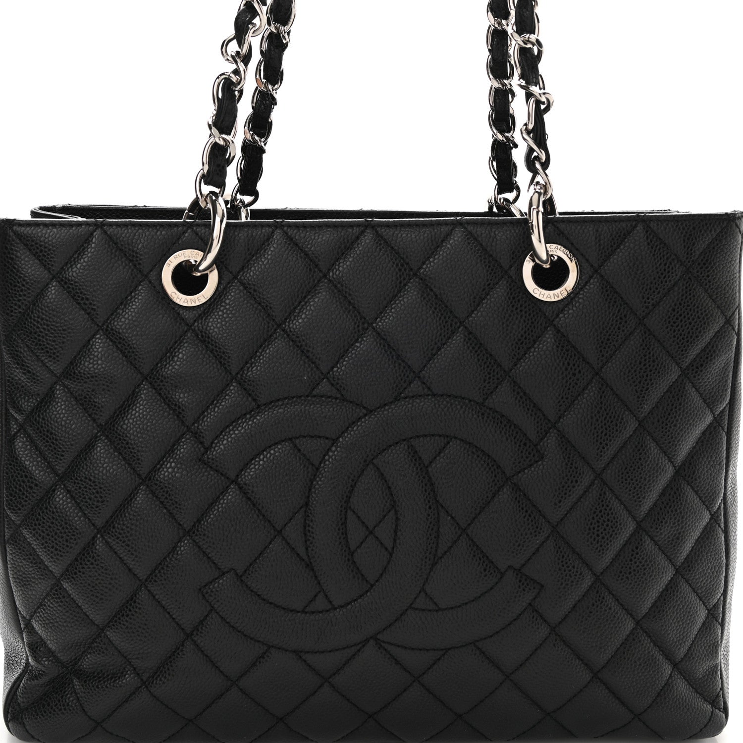 Chanel Caviar Quilted Grand Shopping Tote GST Black 8 of 11