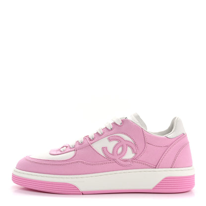 Chanel Cotton Sneakers 39 Pink White 1 of 10