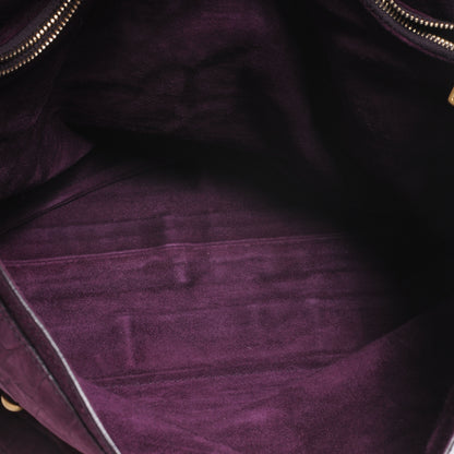 Saint Laurent Suede Crocodile Embossed Large Muse Two Purple 5 of 7