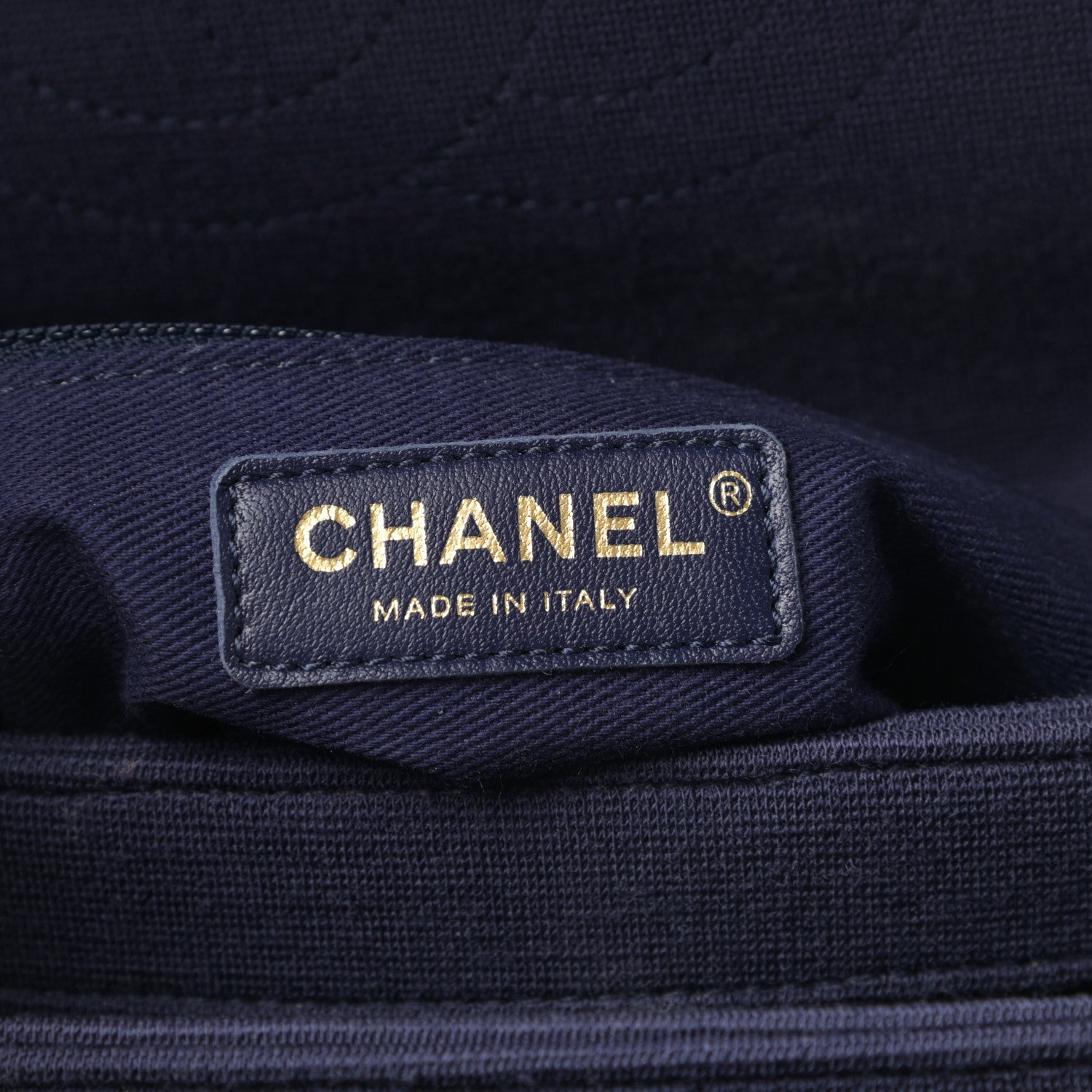 Chanel Jersey Chevron Quilted Small Trendy CC Dual Handle Flap Bag Navy Blue 6 of 10