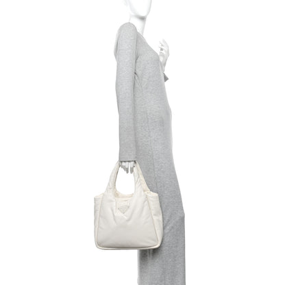Prada Nappa Soft Padded Medium Double Handled Shoulder Bag White 2 of 9
