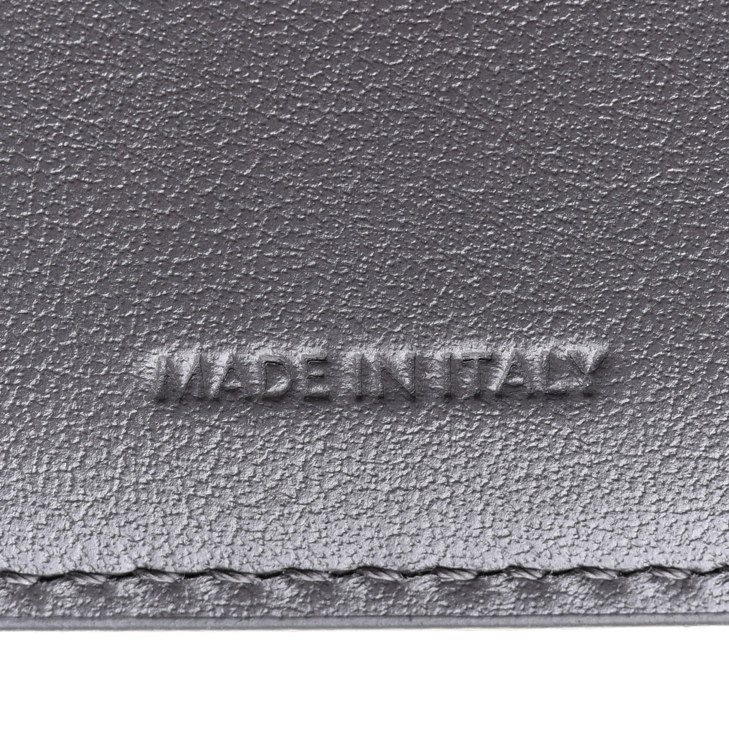 Grained Calfskin Medium Multifunction Strap Wallet Grey