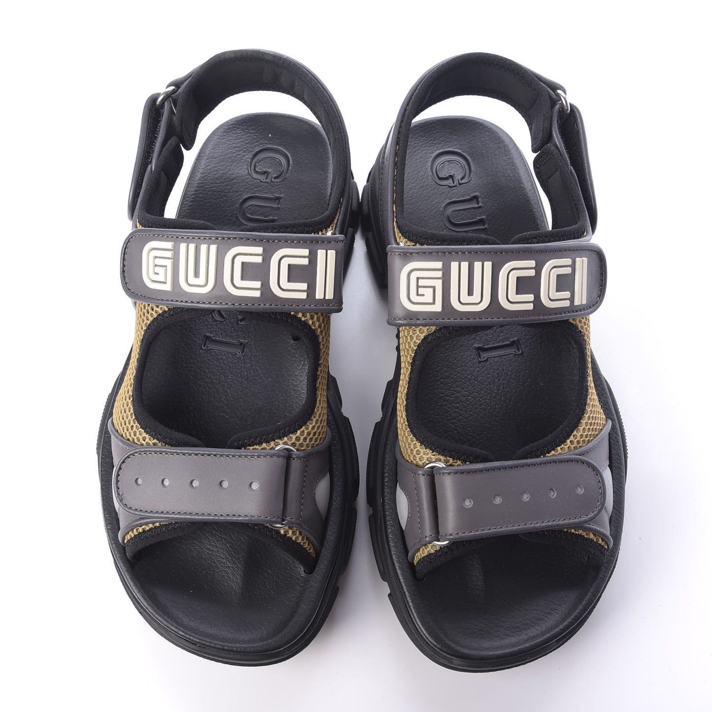 X SEGA Nappa Mesh Mens Aguru Sandals 9 Loess Black