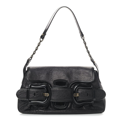 Fendi Nappa Patent B Bis Flap Bag Black 1 of 11
