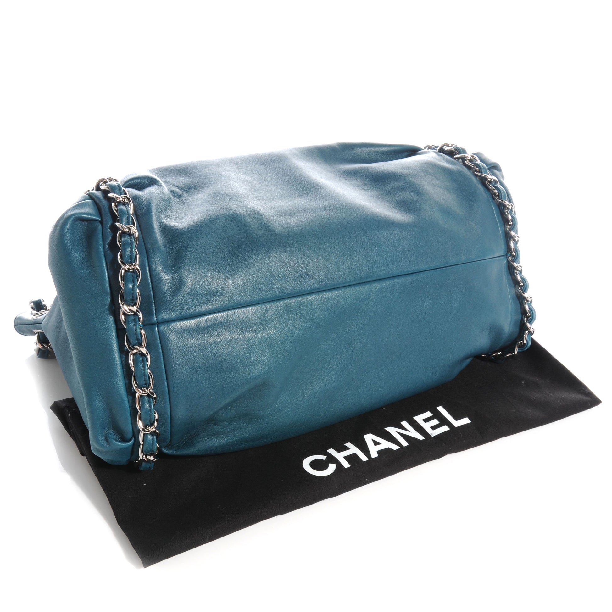 Chanel Lambskin Large Sharpei Shoulder Bag Turquoise 4 of 7