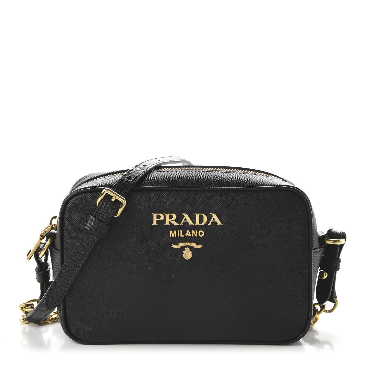Prada Saffiano Lux Small Camera Crossbody Bag Black 1 of 9