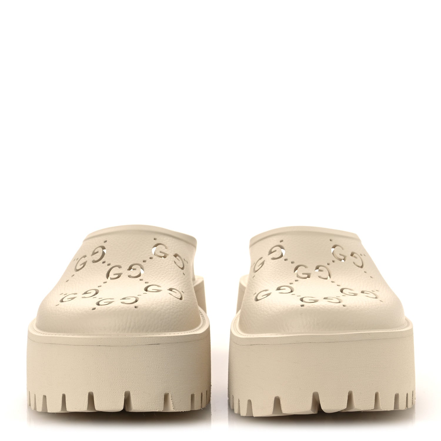 Gucci Rubber Monogram GG Go Through Platform Slide Clogs 40 Mystic White 3 of 11