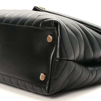 Saint Laurent Calfskin Y Quilted Monogram Large Loulou Chain Satchel Black 9 of 9