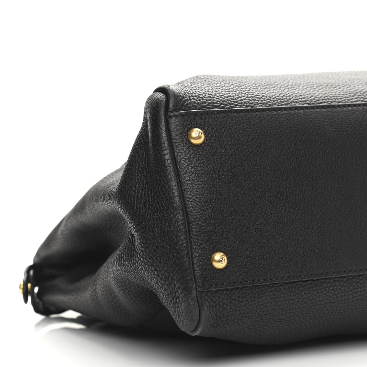 Fendi Cuoio Romano Selleria Large Peekaboo Iconic Satchel Black Moro 5 of 16