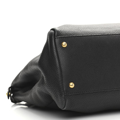 Fendi Cuoio Romano Selleria Large Peekaboo Iconic Satchel Black Moro 5 of 16