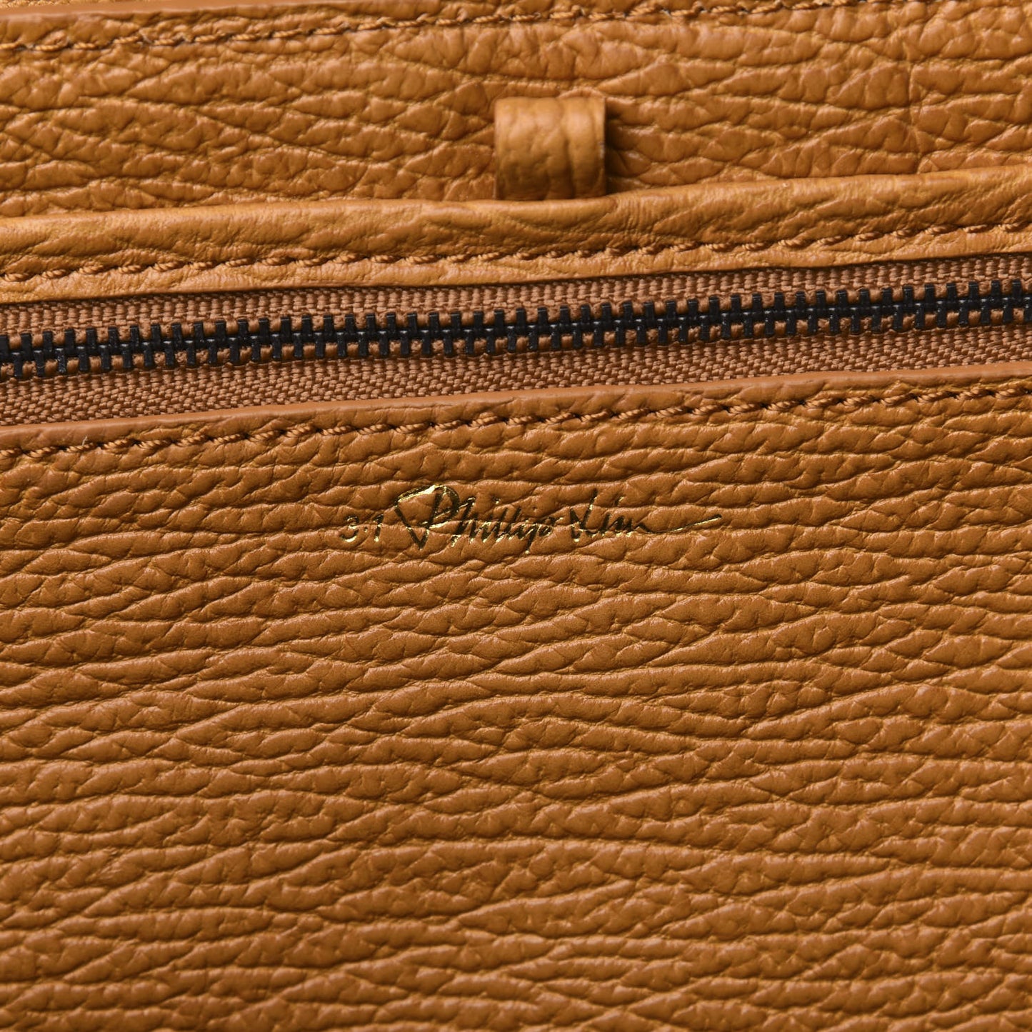 3.1 Textured Calfskin Large Pashli Satchel Amber