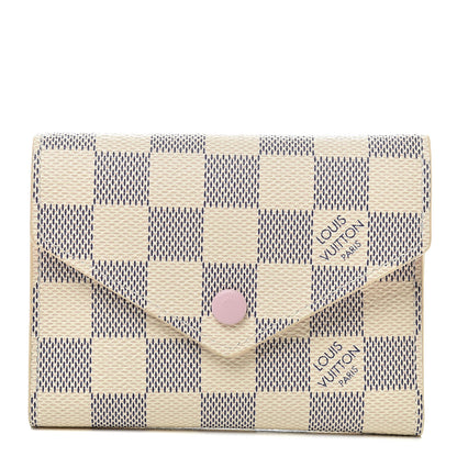 Louis Vuitton Damier Azur Victorine Wallet Rose Ballerine 1 of 7