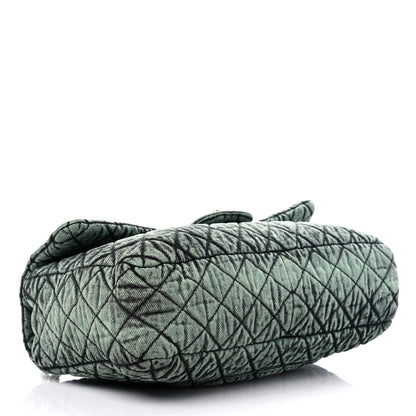 Chanel Denim Quilted Denimpression Flap Green Black 4 of 11