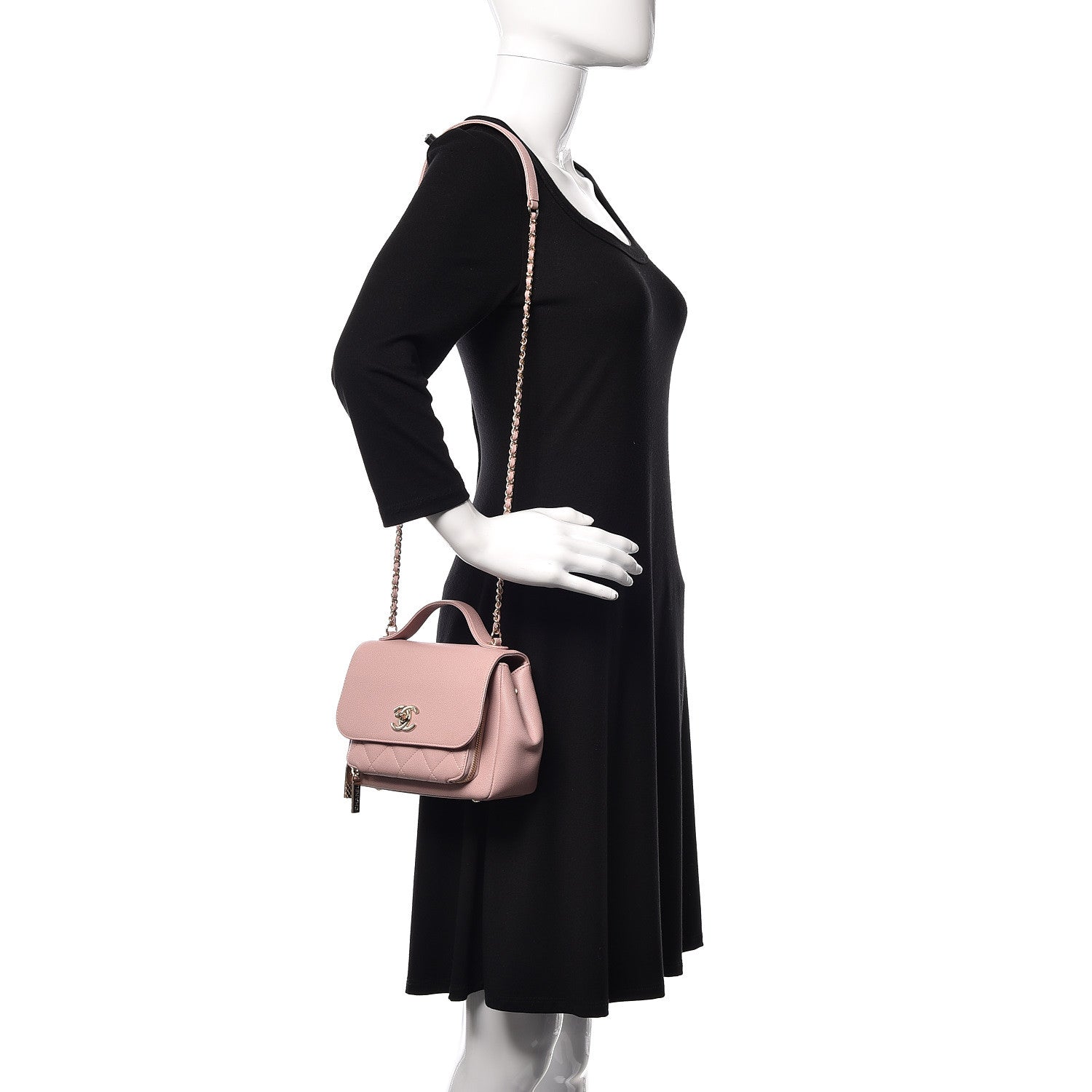 Chanel Caviar Quilted Small Business Affinity Flap Light Pink 2 of 10