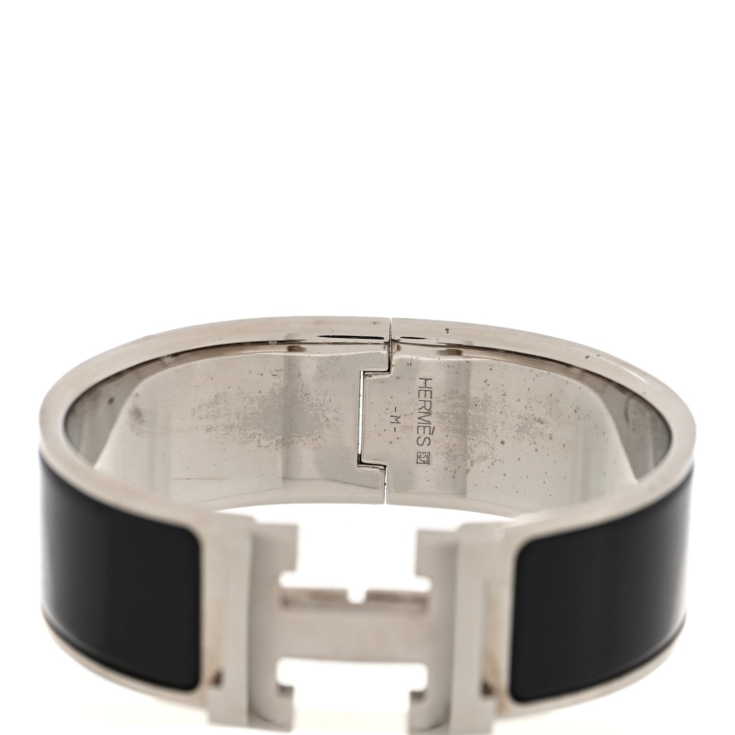 Enamel Wide Clic Clac H Bracelet GM Black