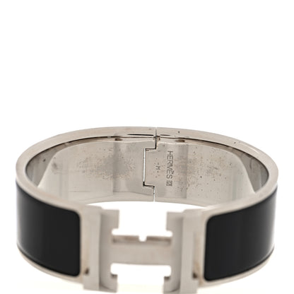 Hermes Enamel Wide Clic Clac H Bracelet GM Black 4 of 4