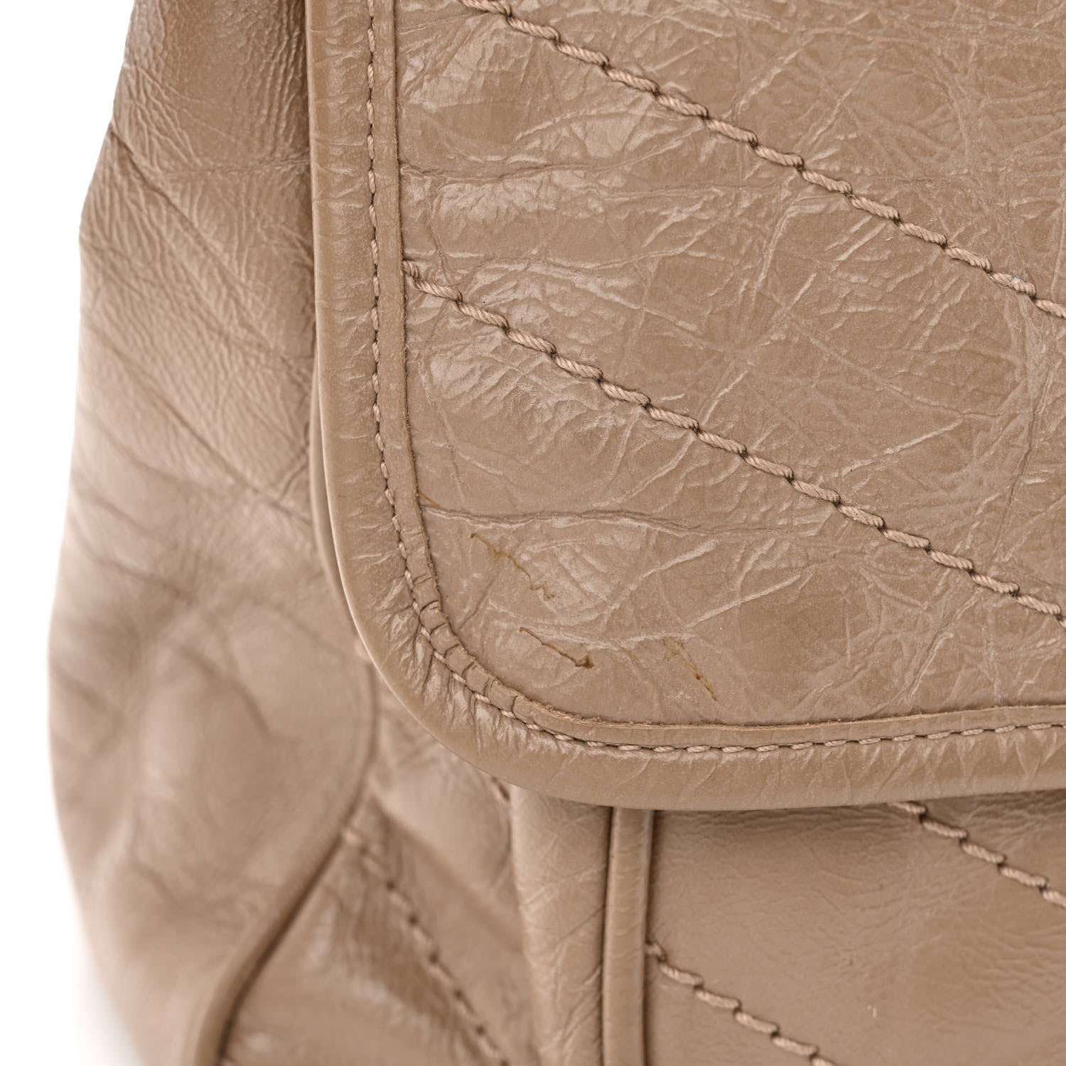Saint Laurent Crinkled Calfskin Matelasse Monogram Large Niki Chain Satchel Light Taupe 14 of 19