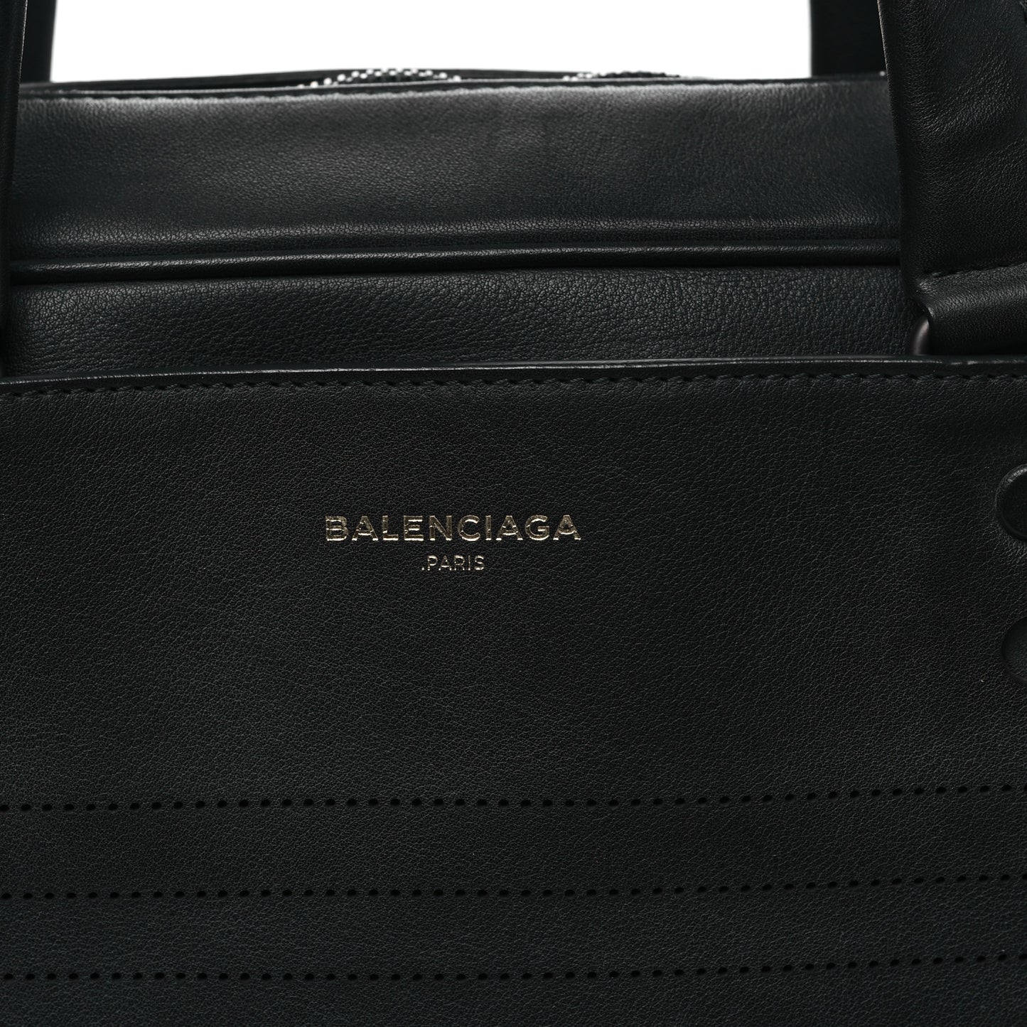 Veau Soyeux Perforated Blackout City Briefcase Black